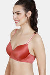 Zivame Soft n Sheen Padded Non Wired 3/4Th Coverage T-Shirt Bra - Dusty Cedar — thumbnail 4